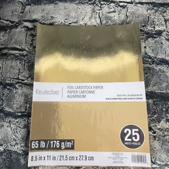 Recollections Other - Recollections GOLD FOIL Cardstock Paper 8 1/2" x 11" 25 Sheets